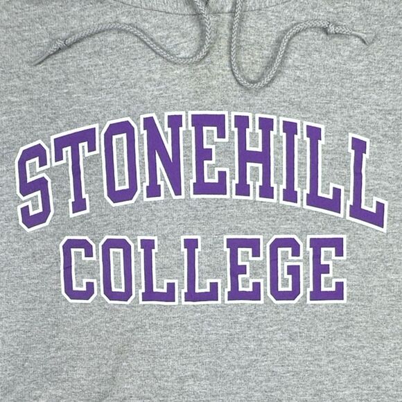 Vintage Champion Stonehill College Drawstring Hoodie - Size Medium - Picture 2 of 6